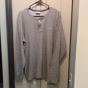 Columbia Men's Heather Gray Henley Long Sleeve Shirt